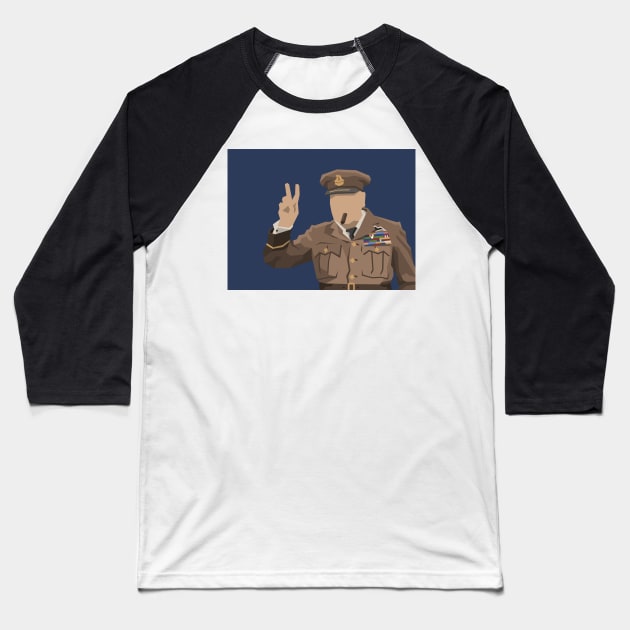 Minimalistic Winston Churchill Baseball T-Shirt by UGOL